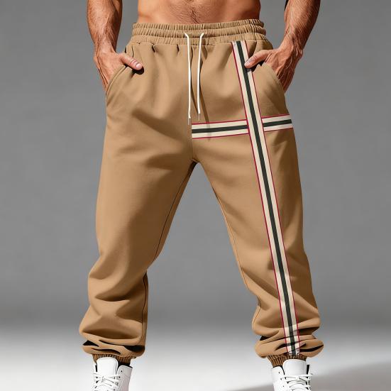 Pantalones de chándal para hombre Joggers elásticos de tiro medio con cordón ajustable Bolsillos reforzados Forro de terciopelo Pantalones deportivos para uso diario