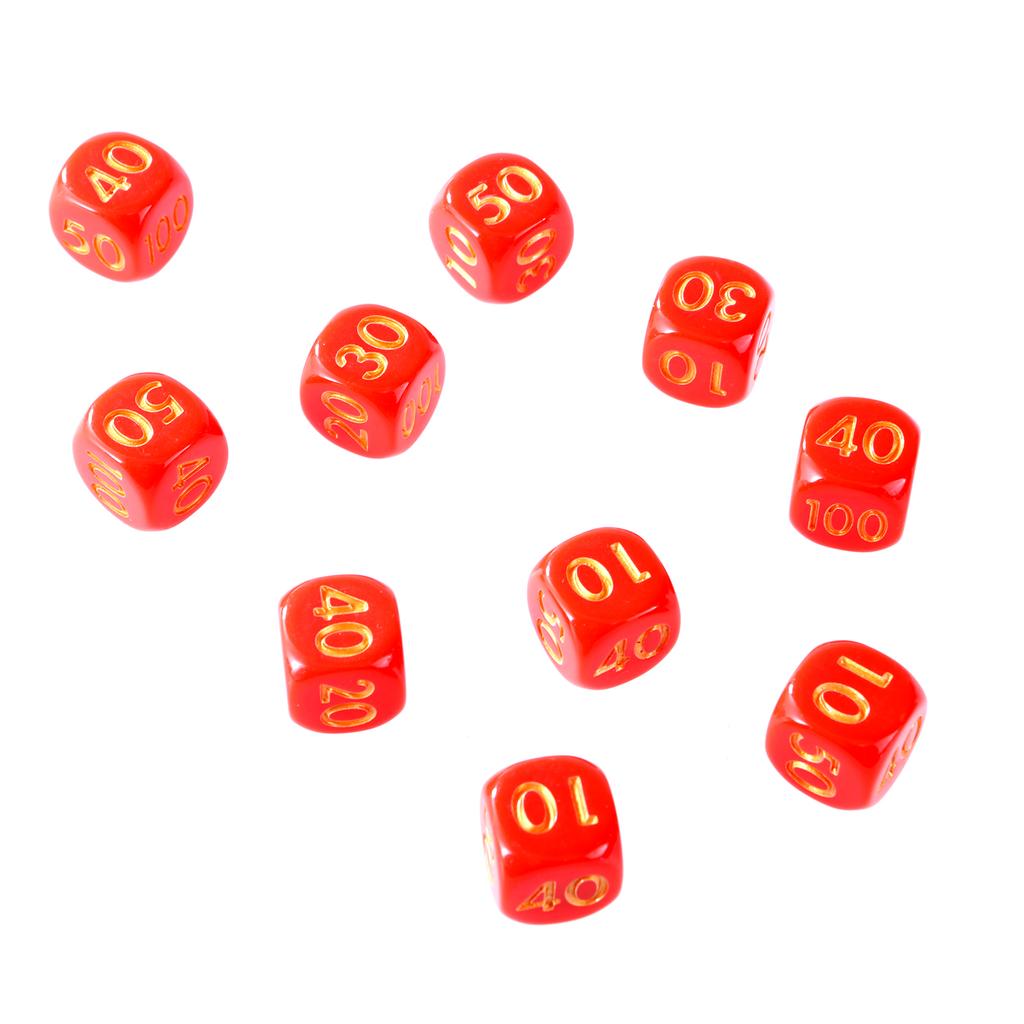 50Pcs Damage Indicator Dices Acrylic Six Sides Game Dices Animation Character Damage Counter Dices Easy to Read Number