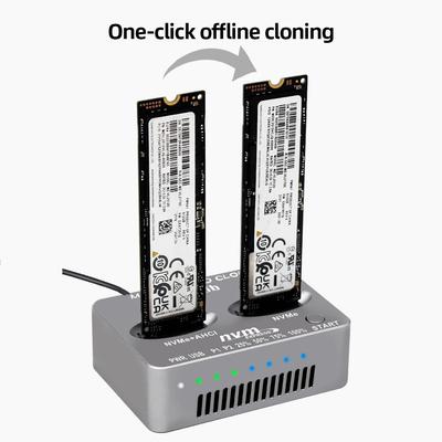 Dual-Bay Docking Station NVME SSD Clone USB3.2 Type C State Drive Reader M.2 M.3 NVME PCI-E External Hard Disk Box for M2 SSD