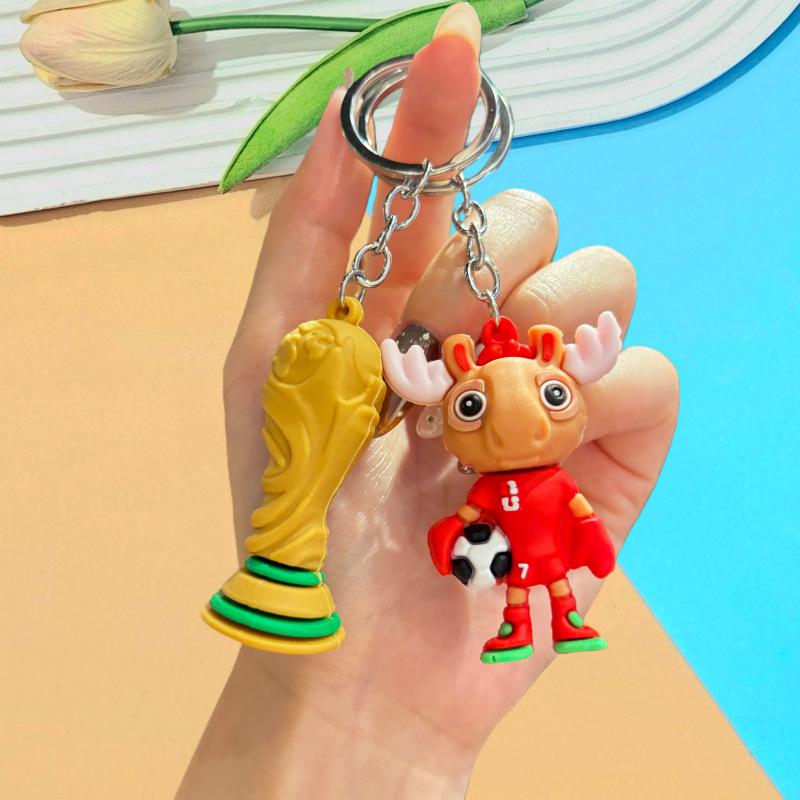 World Cup Mascot Keychain Bag Charm Soccer Fan Souvenir Gift Sports Theme Accessory