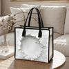 Crack Pattern Tote Bag Large Capacity Reusable Shopping Bag for Daily Use