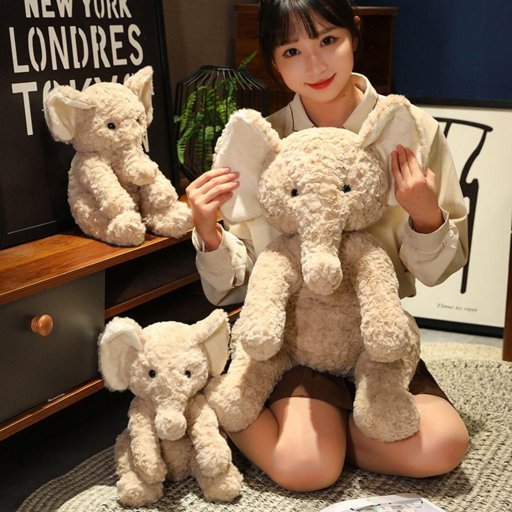 Soft Elephant Plush Toy Cute Stuffed Elephant Companion Doll Elephant Plushy  Bedside Ornament