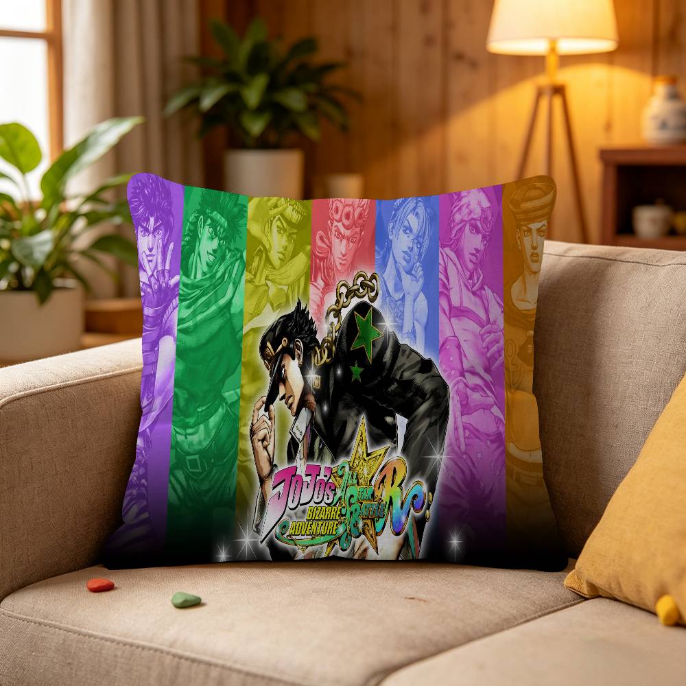 1PC Anime JoJo's Bizarre Adventure Cushion Cover Car Throw Pillow Case For Sofa Car Christmas Gift