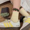 Κάλτσες Βαμβακερές Ρετρό Γλυκές και Χαριτωμένες Χρωματικές Αντιστοιχίσεις Δαντέλα Μέσης Κάλτσες Στοίβαξης