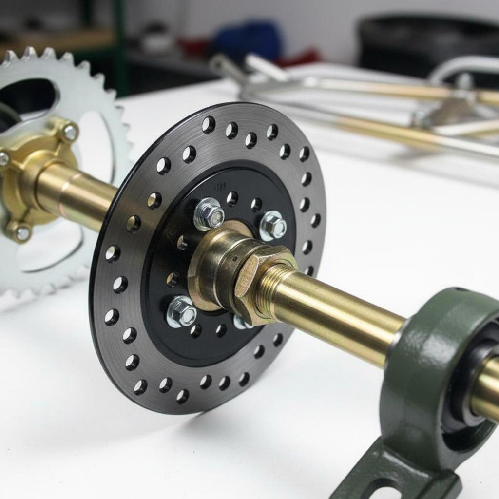 Kit Asse Posteriore Go Kart Componente Durevole con Supporto Freno per Costruzione Garage Slide