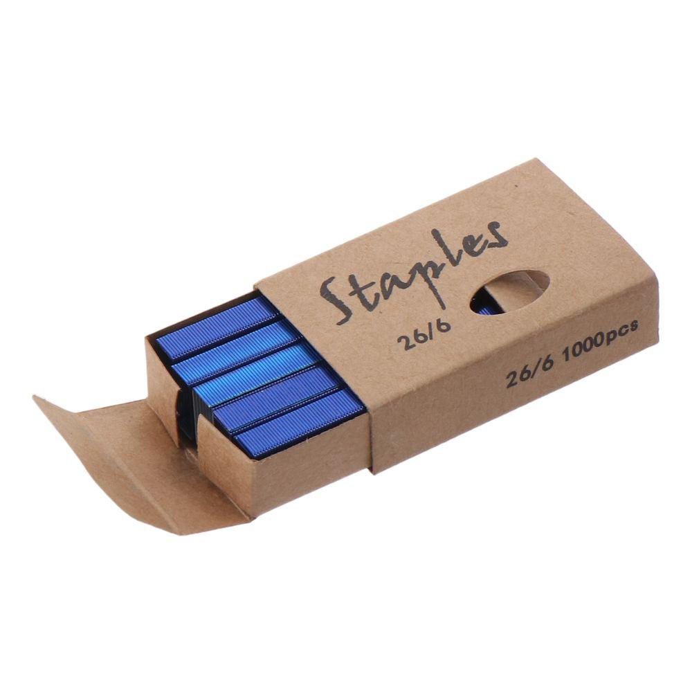 1000Pcs Staples Per Pack 1/4 Inch 26/6 Standard Staples 6 Colors Stapler Refills  Desktop Staplers