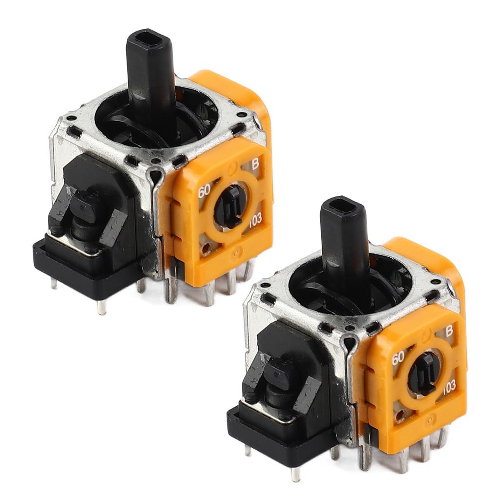 2Pcs Hall Effect 3D Analog Sensor Joystick Module Rocker Replacement 3D Analog Sensor Potentiometer for Game Controller