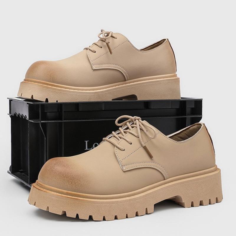 Fashion Shoes for Men British Style Thick Sole Casual Derby Shoes High Quality Fashion Comfor Versatile Man Leather Shoes Zapatos Hombre