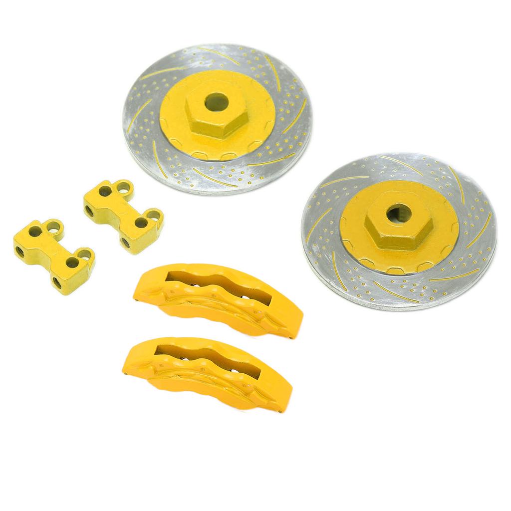 2pcs RC Brake Disc RC Simulation Aluminum Wheel Brake Discs for TRAXXAS TRX4 TRX6Yellow