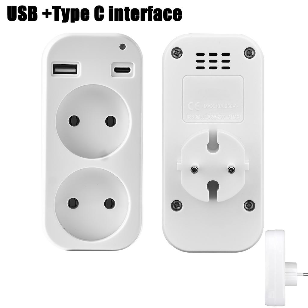 1ks European Plug Conversion Plug Multifunkční zásuvka Přenosný duální USB port Německý Francouzský Ruský Univerzální zásuvka