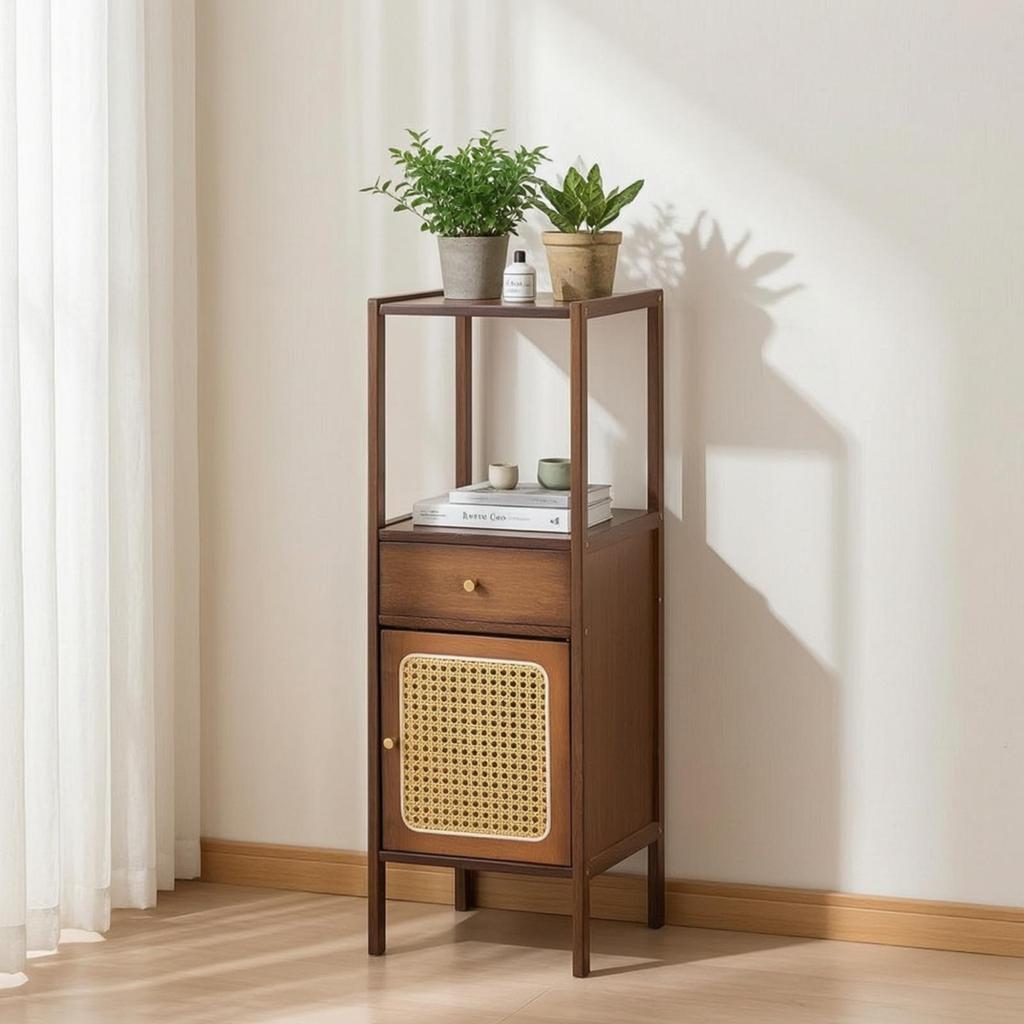 Plant Stand with Cabinet Compact Storage Drawer areaSaving