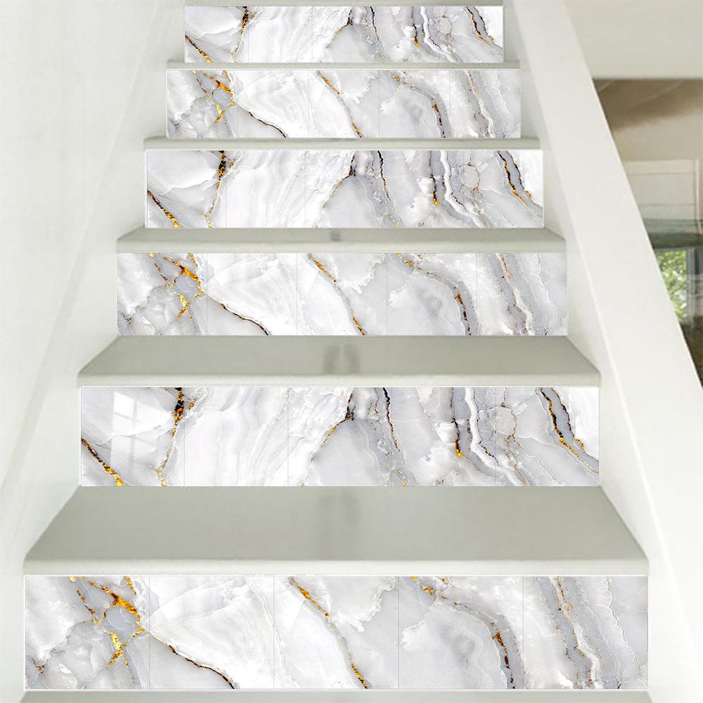 10 Stück/Set Marmorimitat PVC-Keramikfliesen zur Fleckenvorbeugung Aufgearbeitetes selbstklebendes Papier für die Heimdekoration Dekorative Folien Wandaufkleber