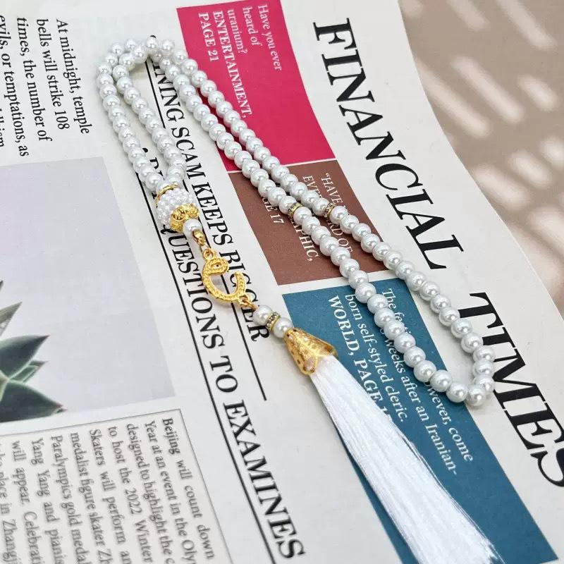 99 Perlen Glas Imitation Perle Quaste TASBIH Gebetsperlen - Nahöstliches Design