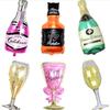 Champagne Whiskey Wine Bottle High Stem Glass Balloon for Parties and Celebrations