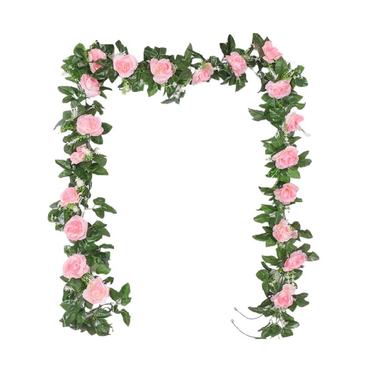 

Artificial Rose Vine Artificial Flower Hanging Plant Decoration for Home Bedroom Garden Wedding Outdoor and Indoor Use світло-рожевий колір