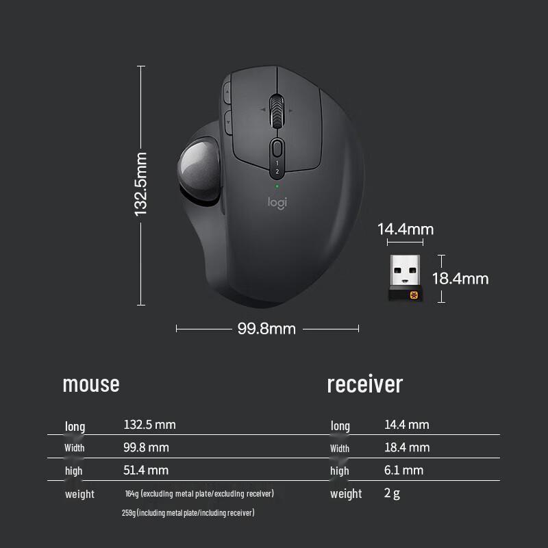 Logitech MX ERGO Kabellose Trackball-Maus