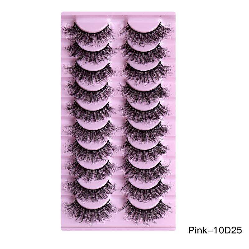 10 Pairs Of Messy False Eyelashes, Naturally Thick False Eyelashes, Slender And Curled Fried False Eyelashes