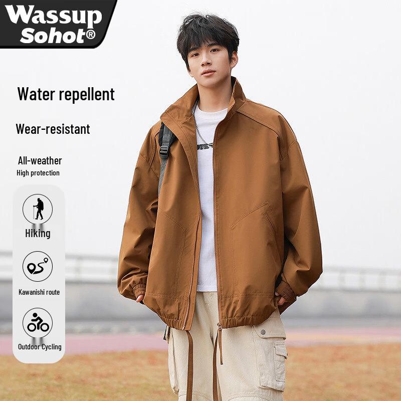 Wassup Sohot Men's Windproof Stand-up Collar Jacket