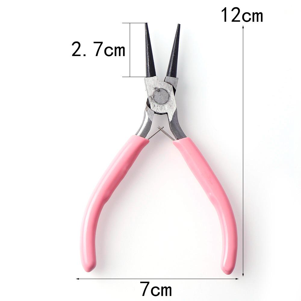 Pink Multi-Use DIY Handcraft Pliers: Round, Toothed, Diagonal Cutting Options