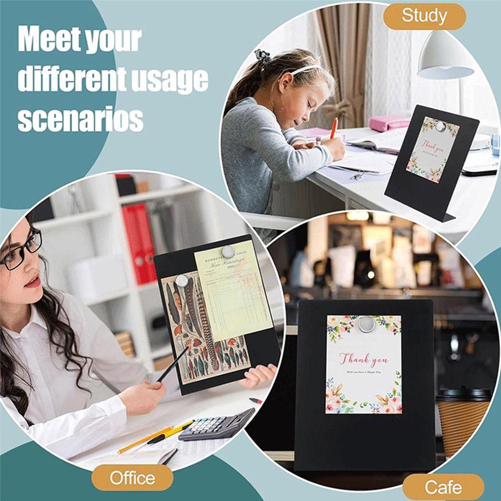 L-Shaped Magnetic Board Vertical Stand Desktop Board DIY Design Metal Memo Board Office