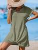 Women's European & American Fashion V-Neck Batwing Sleeve Plaid Knit Dress - Casual, Elegant, Breathable Style