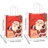 6Pcs Merry Christmas Kraft Paper Bags Santa Claus Red Paper Candy Biscuit Bags Elk Snowflake with Handle Gift Packaging Bags