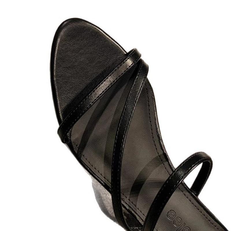 Women's Shoes with Pointed Tips Thin Straps Low-heeled Slippers and Sandals
