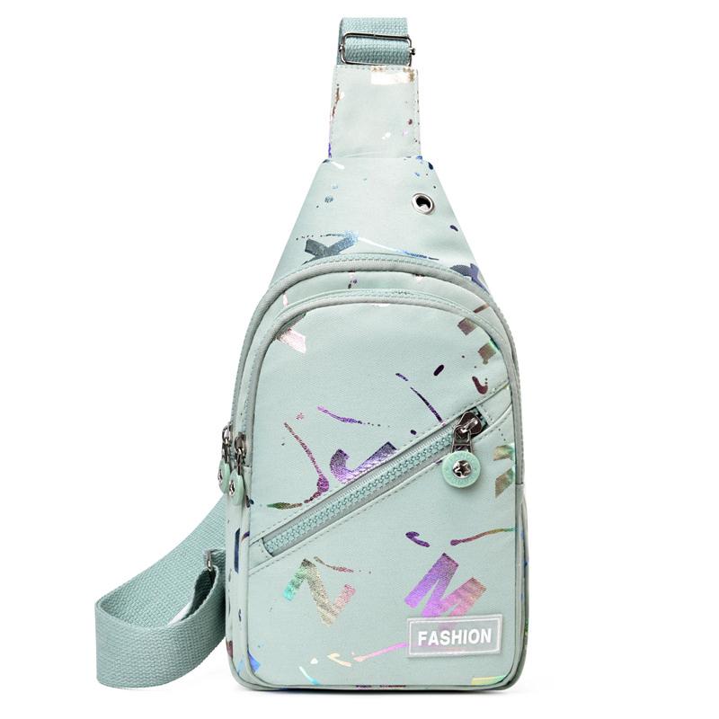 

Жіноча універсальна нагрудна сумка Нова модна оксфордська тканина на одне плече з діагональним хрестом Модний дорожній невеликий рюкзак зелений