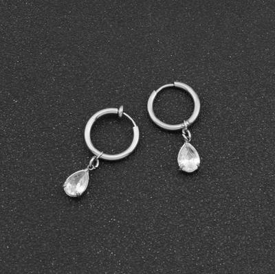 Pendientes de aro de circonita con forma de gota de agua para mujer y niña, joyería de lujo a la moda, regalo de fiesta