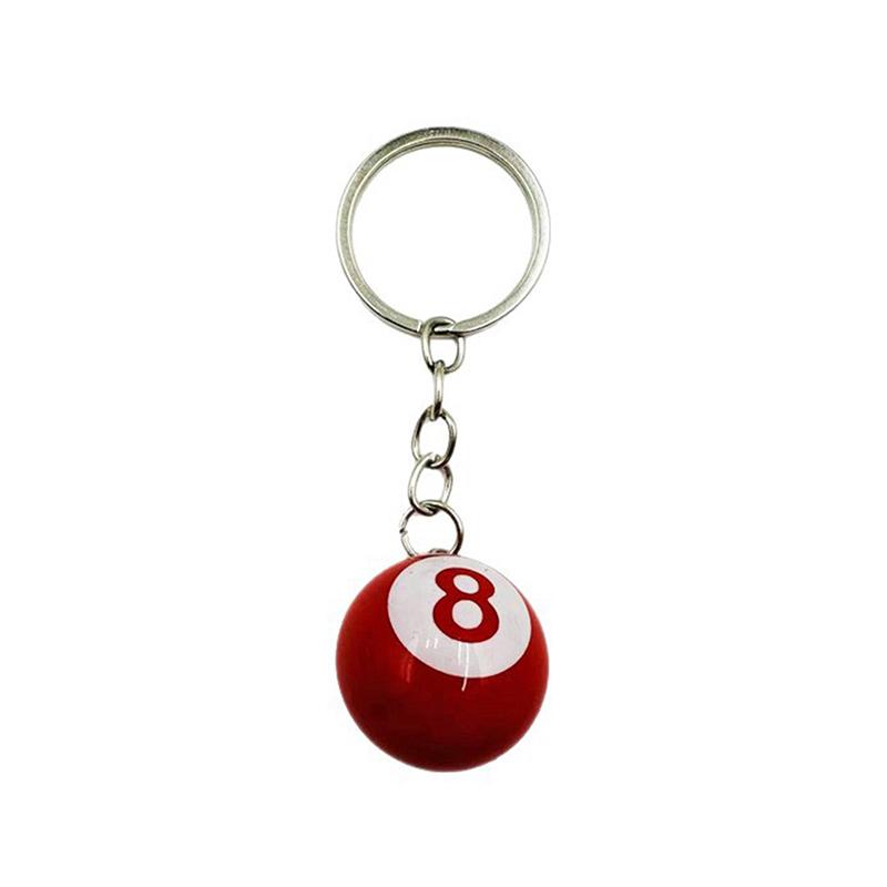 Creative Billiard Pool Keychain Table Ball Key Ring Lucky Black No.8 Key Chain 25Mm Resin Ball Jewelry Gift