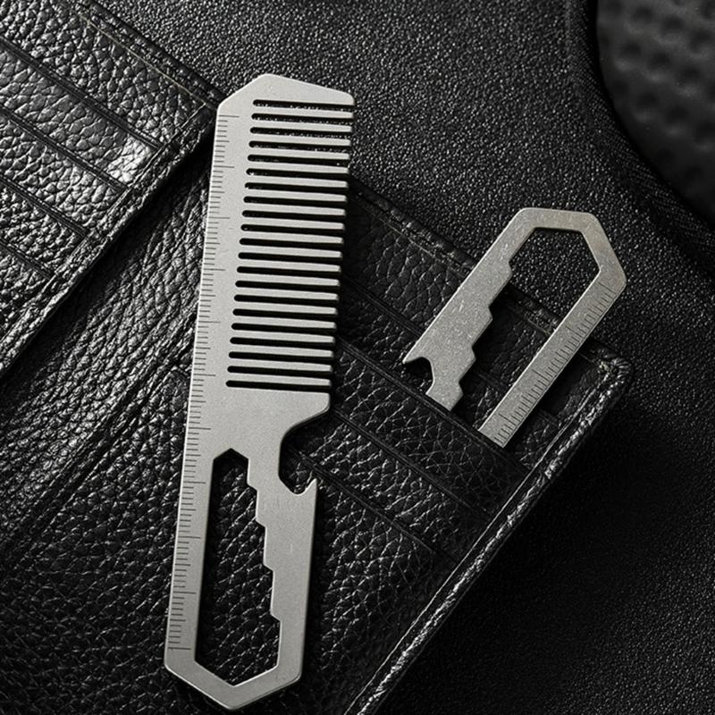 Titaniums Alloys Comb Camping Multifunctional Wrenches Ruler Bottle Openers for Camping and Outdoor Use