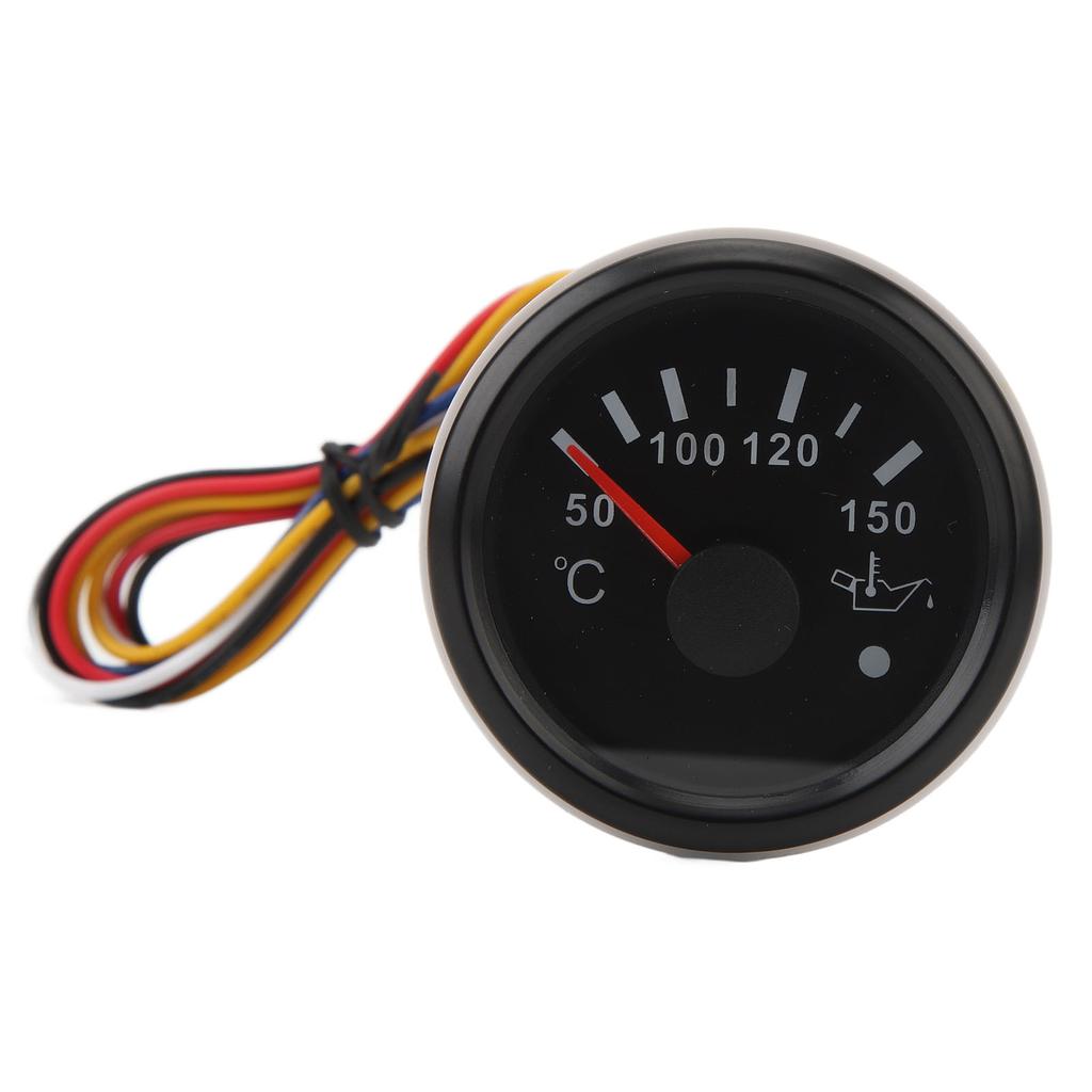 DC 9‑32V 52mm Oil Temperature Gauge 50‑150 celsius with Colorful Back Light for RVs Yachts Fishing Boats Black Dial