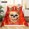 Sugar Skull Segas pārvalks Pusaudžu meitenes gultas veļas komplekts Sugar Skull Decor Gultas veļa Galvaskauss Skelets Rozes Ziedu apdrukas segas pārvalks Dekoratīvs