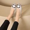 The first layer of cowhide thin-soled casual shoes women's rhinestones one-pedal casual half-fold egg roll dancing shoes