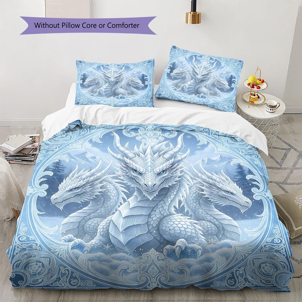 

Icefantasycreatures Pattern Bedding Quilt Set Quilt Cover Pillowcase Home Decoration Birthday Gift (1 * duvet cover + 2 * pillowcase, without core) 135x200cm