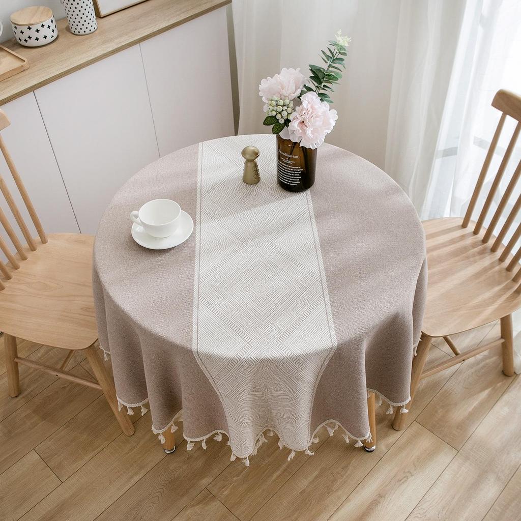 Japanese Cotton Linen Tablecloth - Fresh, Artistic, Round & Rectangular Options