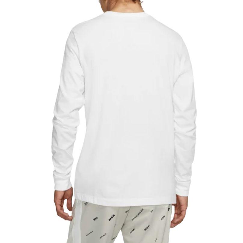 Nike T-shirt da uomo a maniche lunghe con stampa tinta unita Top bianchi CI6291-100