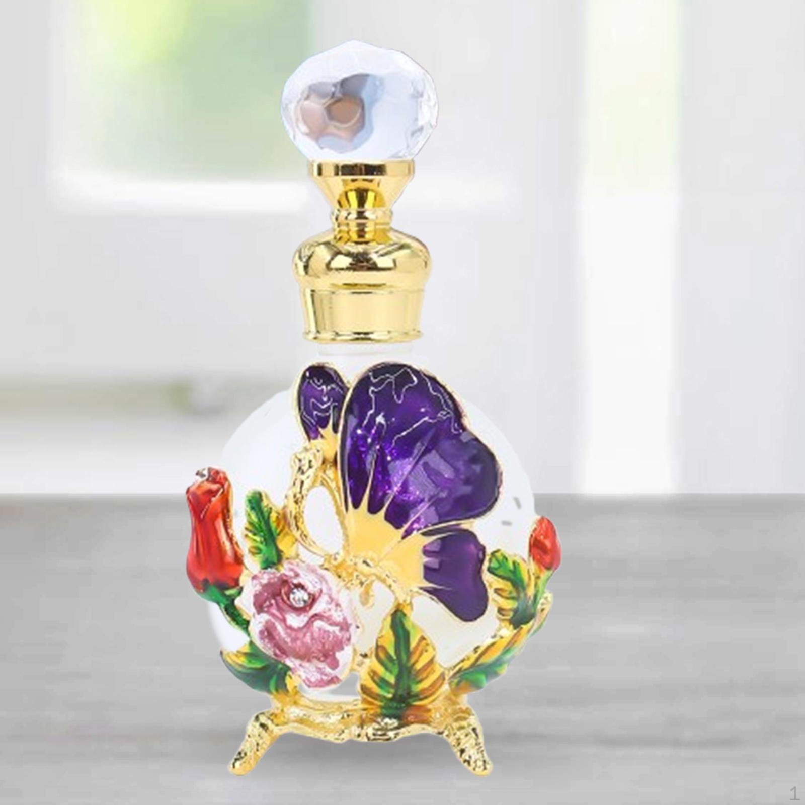 

Стеклянный флакон для духов, диспенсер, 25 мл, контейнер, подарки, декоративный, винтажный декор, женский, цветок фиолетовый