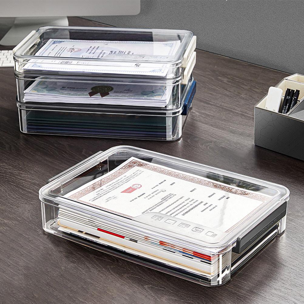 Clear Transparent Document Organizer Stackable File Holder Plastic File Storage Box Desktop Document Case Documents Box China Mainland