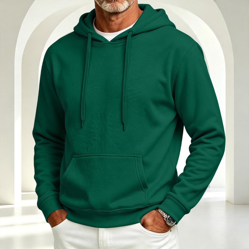 Men's Lined Hoodie Color Casual Pullover