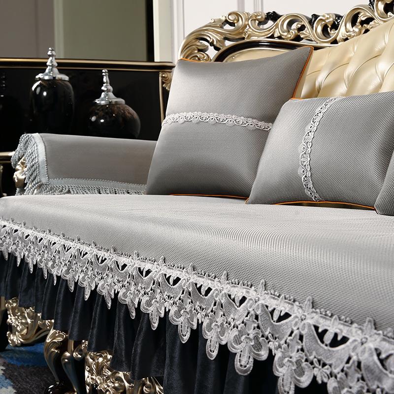 

Ice Silk Sofa Cushion Summer Sofa Mat Cushion New Seat Cushion European Lace Cool Cushion Throw Pillow Sofa Cover 70*70cm