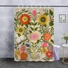 Vintage Garden Art Floral Shower Curtain, Heavy Weight Fabric, Washable Bath Curtains For Bathroom