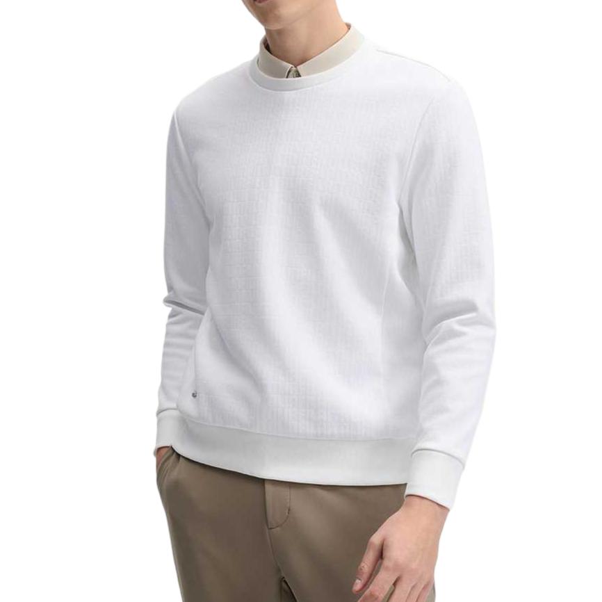 Fila Blue Series Comfortable Soft Warm Fashion Long Sleeve Sweatshirt Men Sweatshirt White F11M512212F-WT