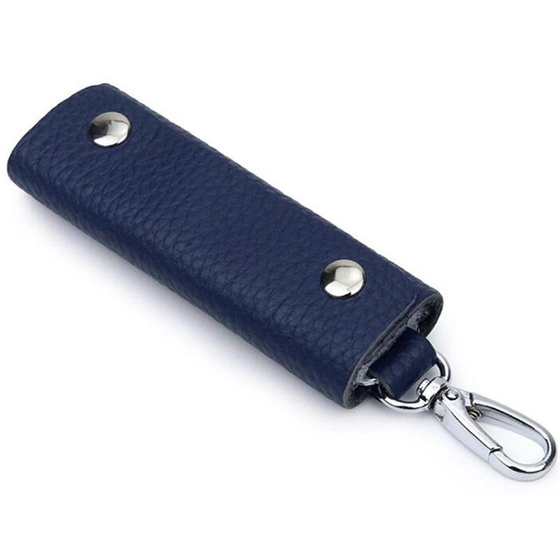 Men Key Holder Housekeeper Leather Car Key Wallets Keys Organizer Women Keychain Covers Zipper Key Case Bag Unisex Pouch Purse