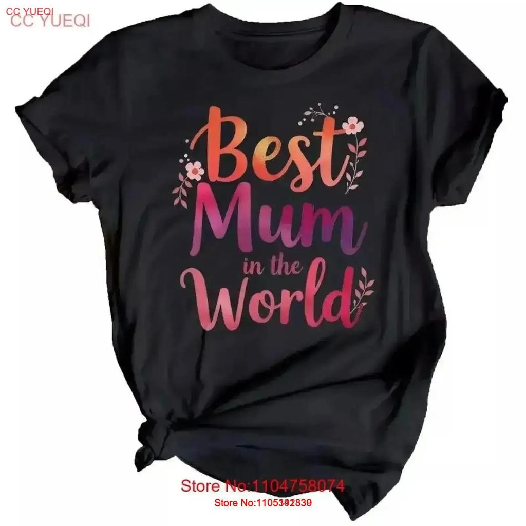 Unisexs Best Mum In The World Mothers Day T Shirt Top Funny Mama Mom Cute Vintage Streetwear Breathable Vintage