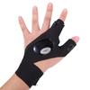 Night Outdoor LED Magic Strap Fingerless Gloves Motorcycle Bicycle Night Safety Riding Waterproof Fishing Glove Moto Accessories