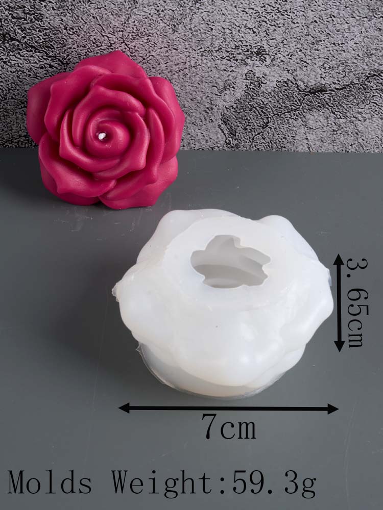 3D Ros Blomma Doftljus Silikonform DIY Pion Handgjord Tvål Gips Choklad Bakning Hantverk Gjutformar Heminredning Gåva