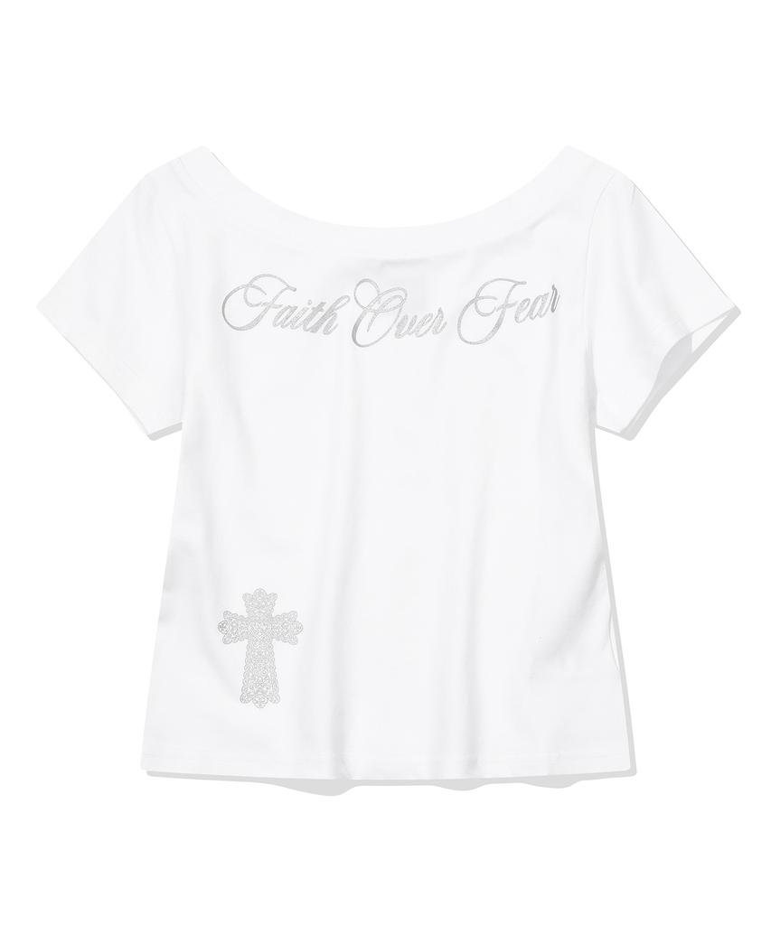 IFYOUWANT Grace One-Shoulder Tee White