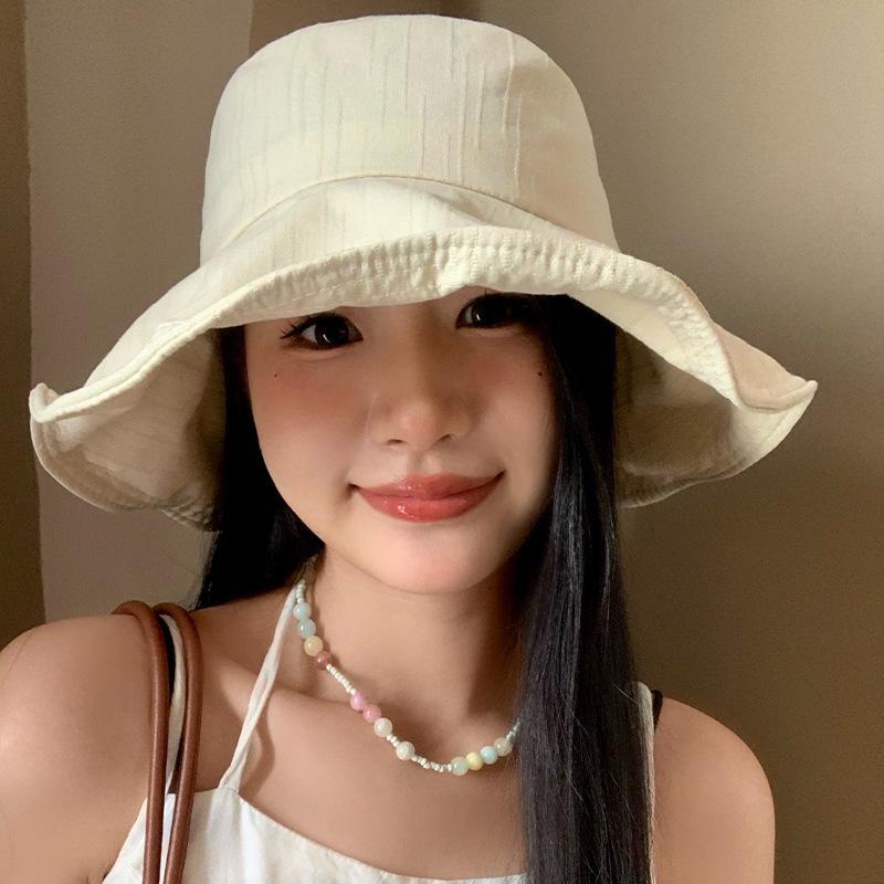 Bow bucket hat women's summer outdoor outing big brim sun protection sun hat foldable sun hat
