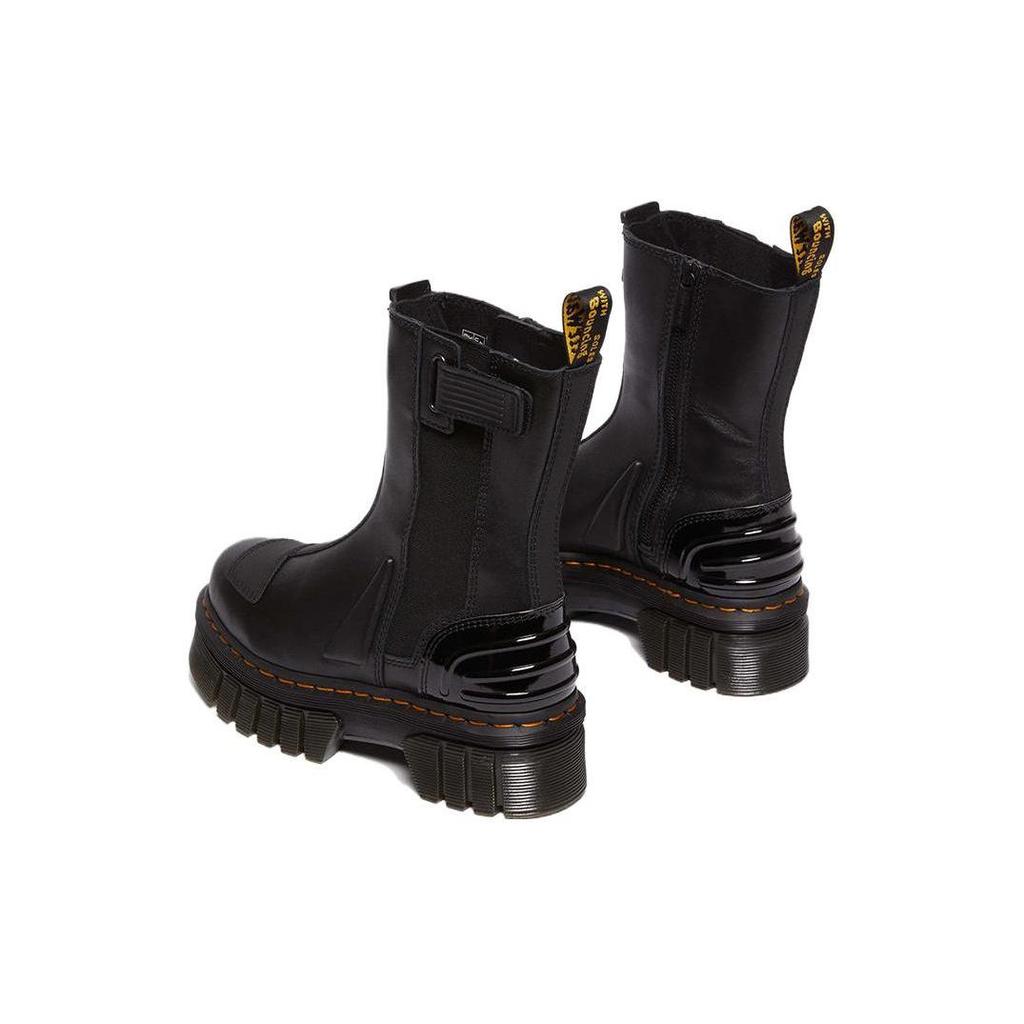 Dr. Martens Leather Casual Round Toe Short Chelsea Boots Women Boots Black 30973001